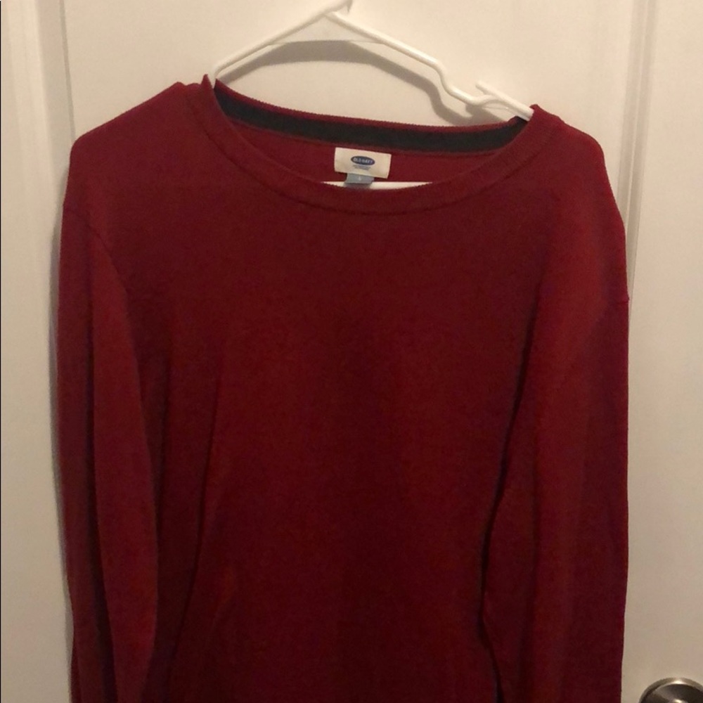 Red and Tan Old Navy Crewneck Sweater